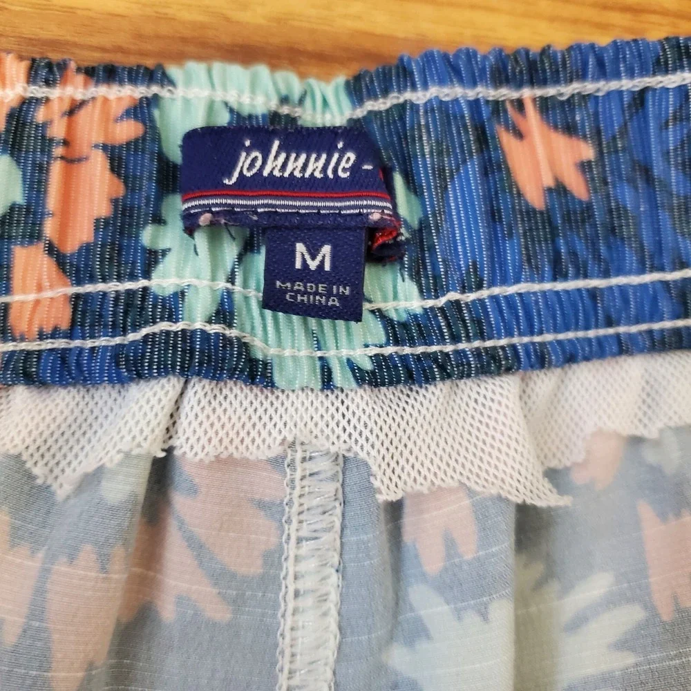Johnnie-O floral Swim Trunks Mens Sz M Board Shorts (liner removed) Beach ~READ‎